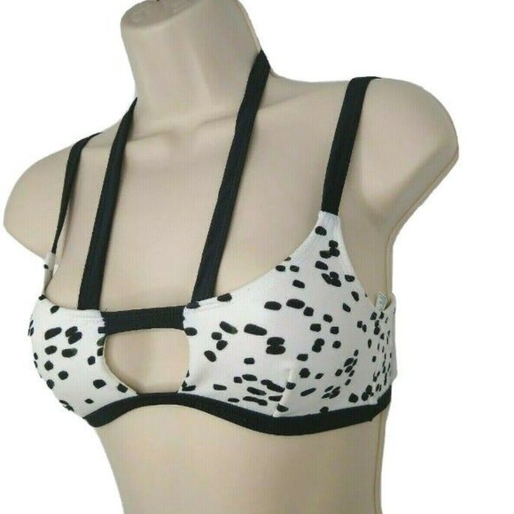 ASOS Swim Strappy Bikini Top Dalmation Print Sz 2 - Picture 1 of 7